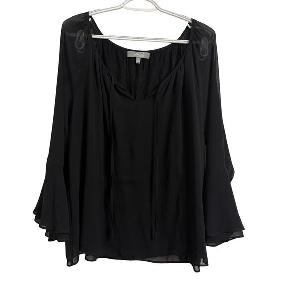 Marled Black Women Size XL Blouse Shirt Top Plus Size Long Sleeve Business - Picture 1 of 6